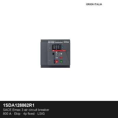 ABB product photo 1SDA128862R1: E1.3N 800 Ekip Aware LSIG 4p F F - Orion Italia
